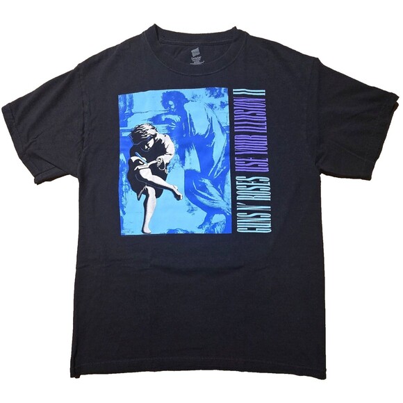 Guns N Roses Shirt Use Your Illusion II M Black Frog 2012 Reprint of 1991 Tour - Picture 1 of 7